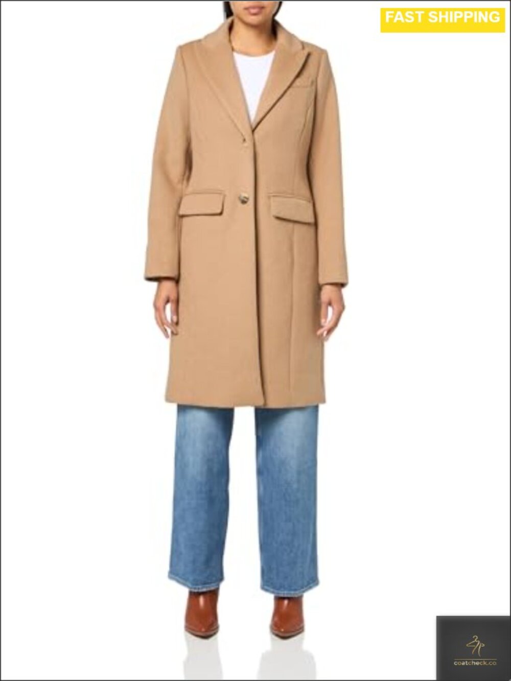 Wool Blend Long Overcoat Notch Collar Cold Weather